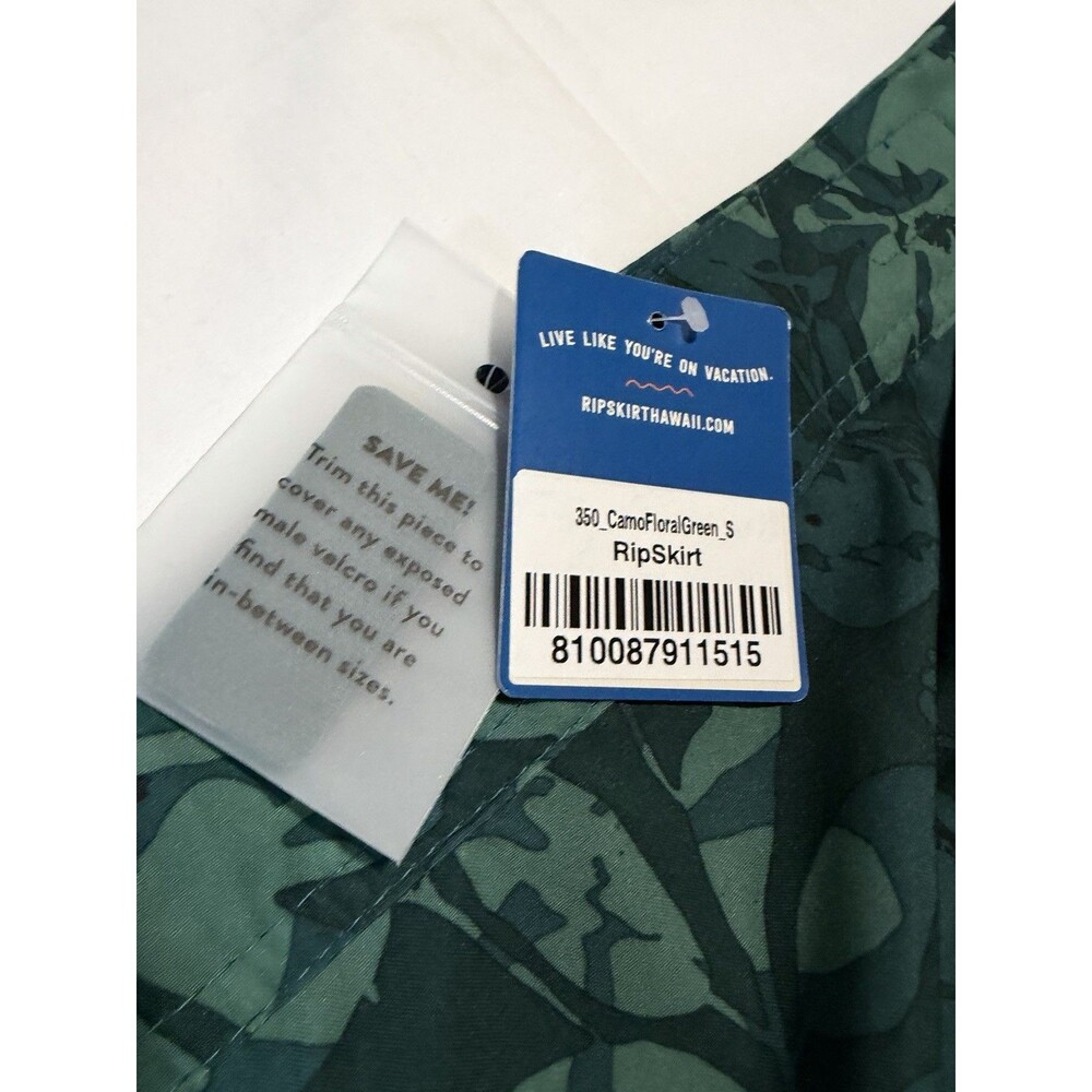 Ripskirt Hawaii Wrap Skirt Small Green Camo Floral Tulip Hem Pockets NWT - Picture 2 of 4
